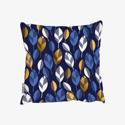 The Range Geometric Foliage Cushion - Blue / 45cm