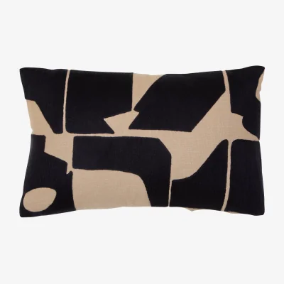 The Range Bosie Ozella  Rectangular Natural and Black Cushion - Black & Natural