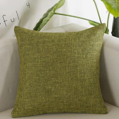 The Range Decorative Soft Linen Cushion Square  - Green