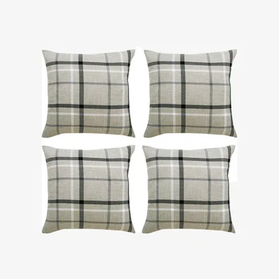 The Range Hudson Check Filled Cushions - Grey / 4