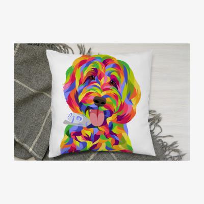 The Range Animal Dog Illustration Pop Art Cushion - Blue / 45