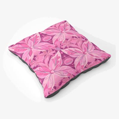 The Range Pink Abstract Floral Design Floor Cushion - Pink