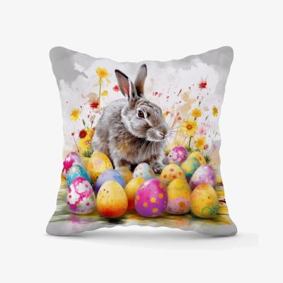 The Range Splashart Easter Bunny And Eggs Cushion - Yellow / 60cm