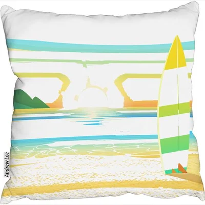 The Range Surf Board On Beach Cushion - Yellow / 45cm