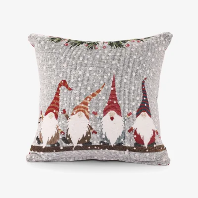 The Range Noel Square Luxury Chenille Xmas Gonks Multi Filled Cushion - Grey