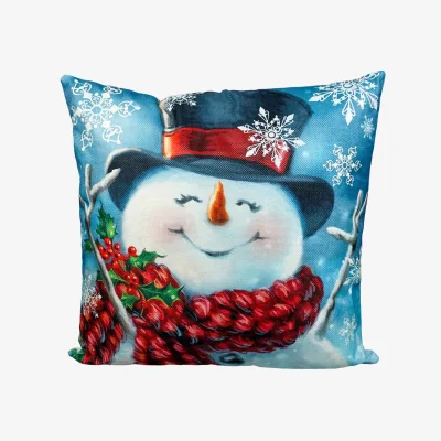 The Range Christmas Themed Cushion Snowman - White and Red