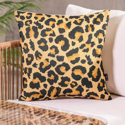 The Range Cushion 43x43 Kyoto Fabric, New Leopard Print