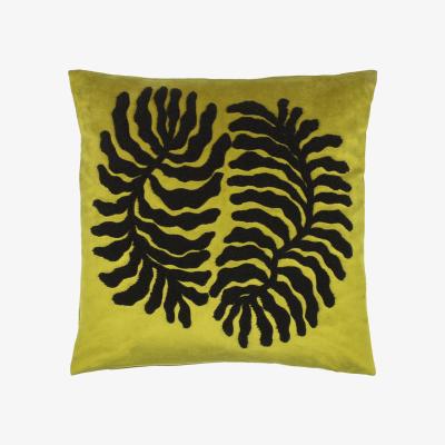 The Range Maldive Botanical Velvet Tufted Cushion - Moss