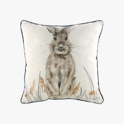 The Range Oakwood Hare Hare Square Cushion - Multicolour / Feather