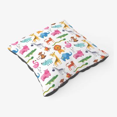 The Range Hand Drawn Cartoon Animals Floor Cushion - Pink