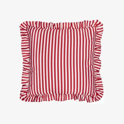 The Range Millie Ruffle Outdoor Cushion - Candy Red