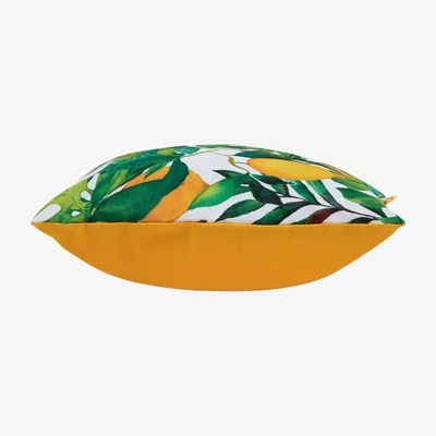 The Range Lemon Leaf Print Indoor and Outdoor Cushion - Yellow