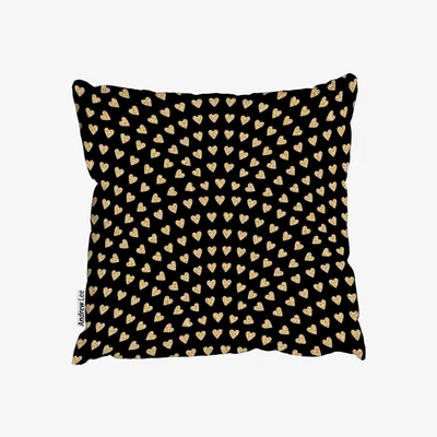 The Range Geometric Glitter Love Hearts Outdoor Cushion - Black / 45cm