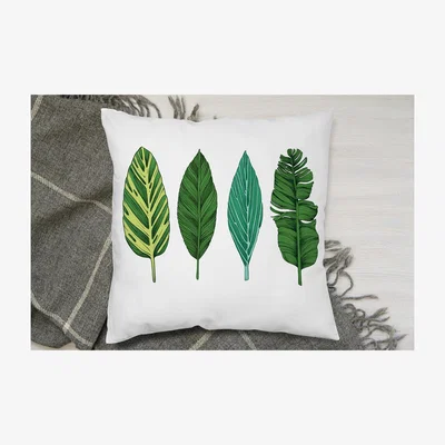 The Range Four Leaves Cushion - Green / 60