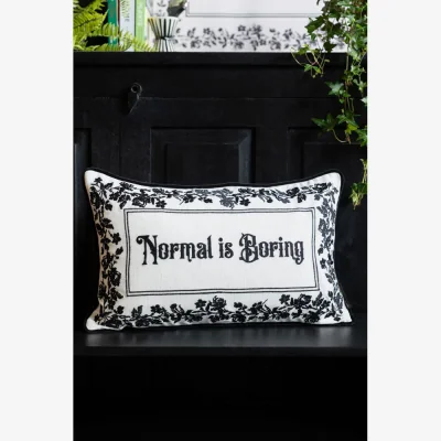 Rockett St George Normal Is Boring Embroidered Rectangular Cushion
