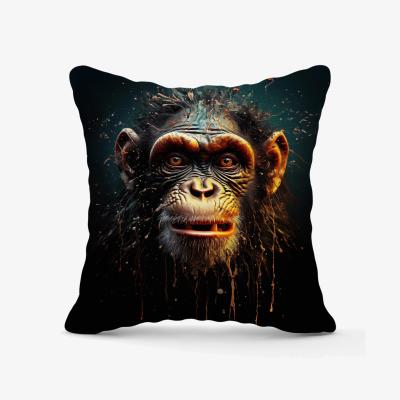 The Range Splashart Monkey Face Outdoor Cushion - Black / 45cm