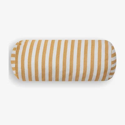 The Range Remy Striped Cylinder Cushion With Filling - Yellow - White