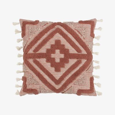 The Range Kalai Geometric Tufted Cushion - Brick