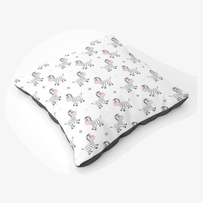 The Range Cute Hand Drawn Zebra Floor Cushion - White