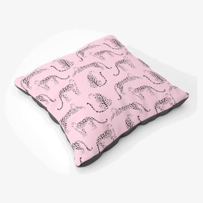 The Range Abstract Leopard Pattern Floor Cushion - Pink