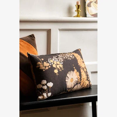 Rockett St George HKLiving Dark Florals Cotton Cushion