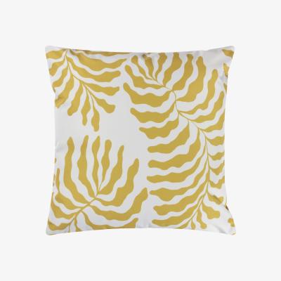 The Range Minimalistic Leaf Outdoor Cushion - Mustard