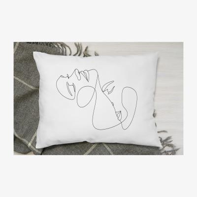 The Range Man And Woman Touch By One Line Cushion - White