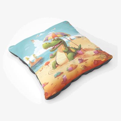 The Range A Crocodile On A Beach Holiday Floor Cushion - Yellow