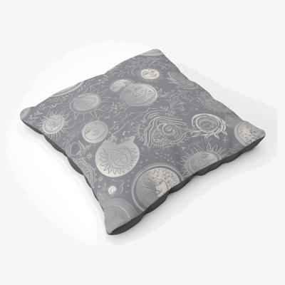 The Range Sun and Moon in Grey Floor Cushion - Grey