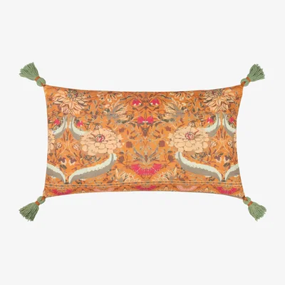 The Range Charais Floral Tasselled Cushion - Yellow / Feather