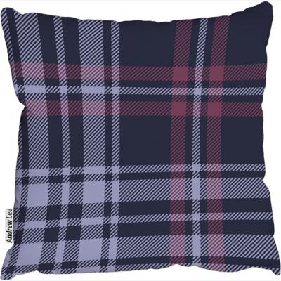 The Range Tartan Plaid Pattern Cushion - Blue / 60cm