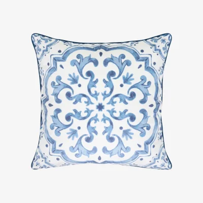 The Range Kai Quilted Cushion - Blue