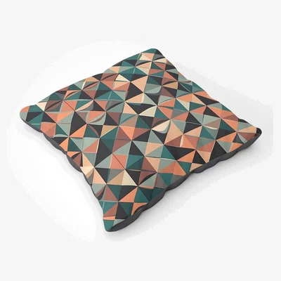 The Range Geometric Print Pattern Floor Cushion - Green