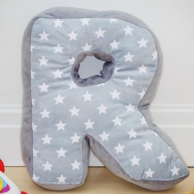 The Range Letter Cushion R - Grey/White