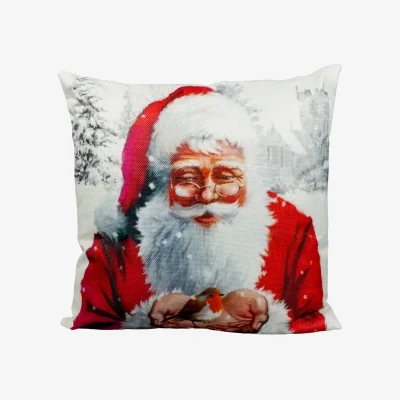 The Range Christmas Themed Cushion Santa - White and Red