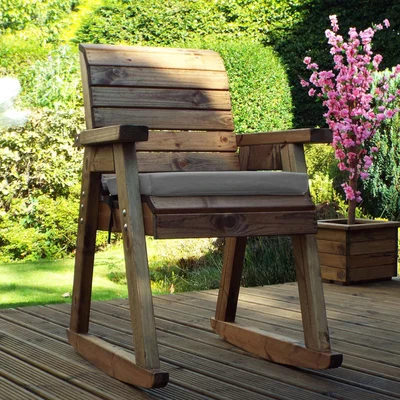 The Range Charles Taylor Rocker Chair with Seat Cushion - Grey