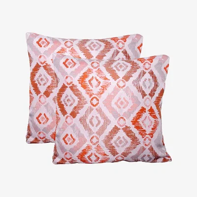 The Range Pair of  Scatter Cushions - Orange Fleur - Orange