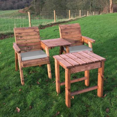The Range Charles Taylor Deluxe Companion Set with Companion Table and Cushions - Grey