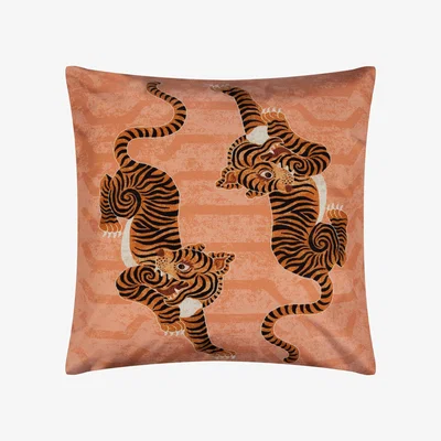 The Range Tribal Tiger Outdoor Cushion - Coral