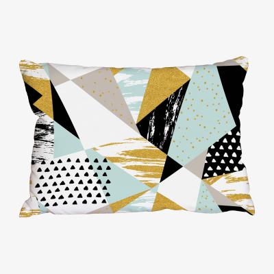 The Range Gold Blue and Black Shapes Cushion - Blue