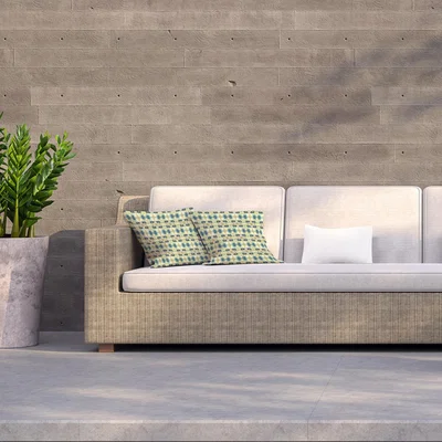 The Range Psychedelic Geometric Pattern Outdoor Cushion - Green / 45cm