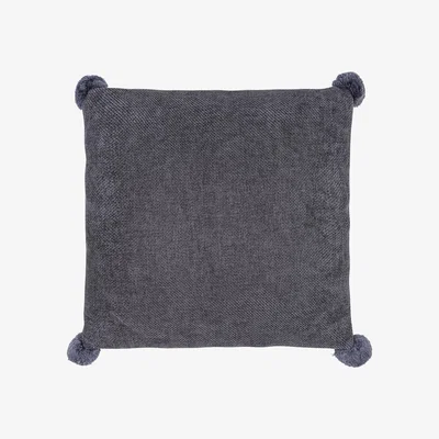 The Range Montana Pom Pom Cushion - Charcoal