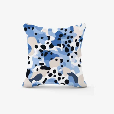 The Range Blue Camouflage Pattern Cushion - Blue / 45cm