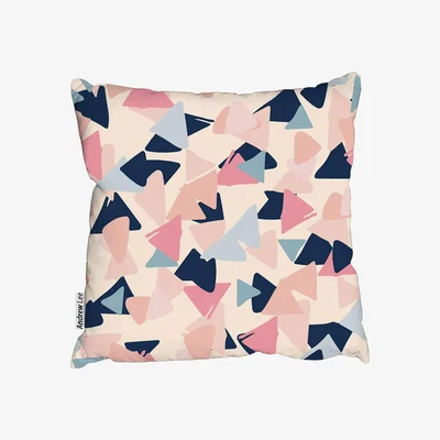 The Range Pastel Coloured Triangles Outdoor Cushion - Pink / 45cm