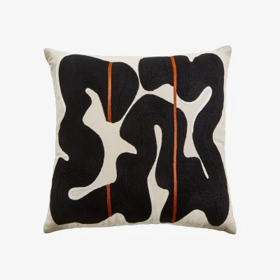 The Range Bosie Ozella Black and Beige Cushion - Black & White
