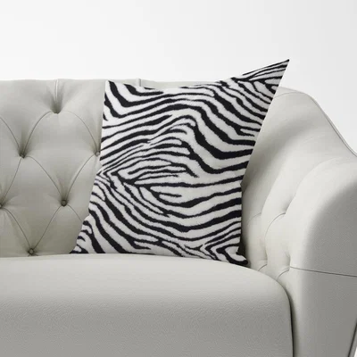 The Range Zebra Texture Pattern Cushion - Grey / 60cm