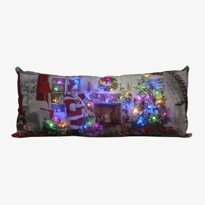 The Range Battery Operated LED Christmas Cushion - White