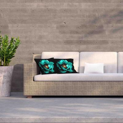 The Range Cyan Peony Flower Outdoor Cushion - Green / 45cm