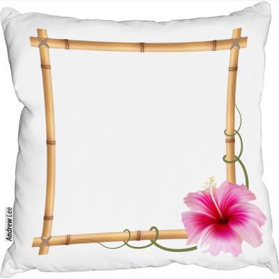 The Range Bamboo Border Cushion - White / 45cm