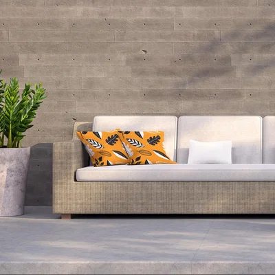 The Range Doodle Leaves Outdoor Cushion - Orange / 60cm